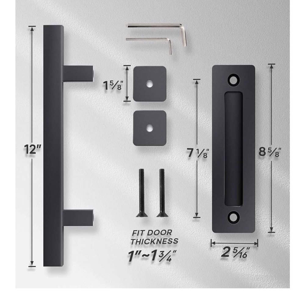 EaseLife 12" Sliding Barn Door Handle Set – Heavy-Duty Pulls *** NEW!!!!